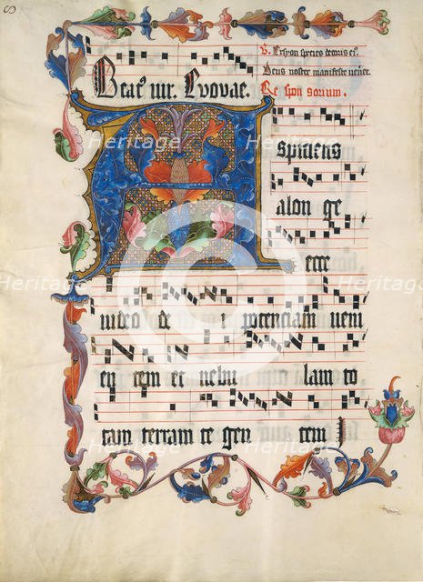 Manuscript Leaf with Initial A, from an Antiphonary, ca. 1425-50. Creator: Unknown.