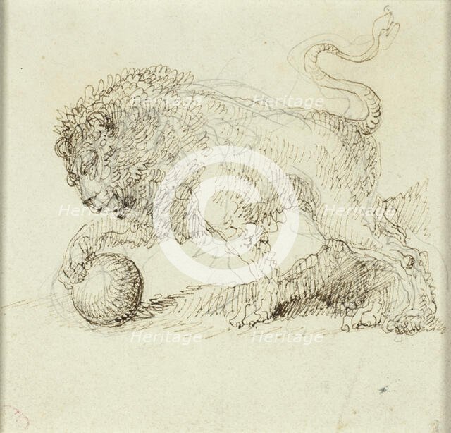 Lion with Ball, n.d. Creator: Giuseppe Bernardino Bison.