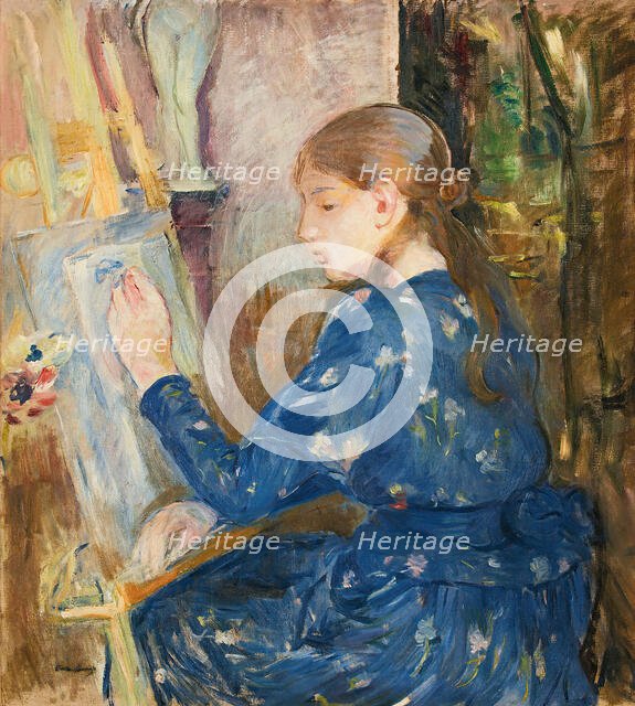Jeune fille écrivant, 1891. Creator: Morisot, Berthe (1841-1895).