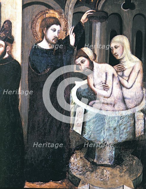  'Altarpiece of Saint Mark', representing the baptism of Jewish converts, work by Arnau Bassa.