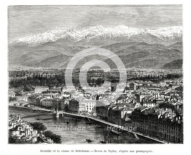 Grenoble from the Belledonne range, France, 1886. Artist: Unknown