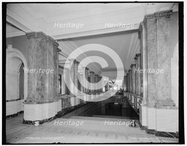 Head of grand stairway, Wayne County Building, Detroit, (1902?). Creator: Unknown.
