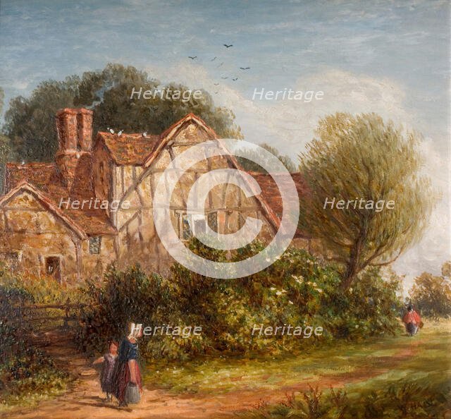 An English Cottage, 1880. Creator: William Henry Hill.