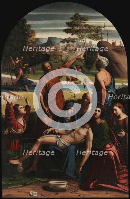 The Lamentation over the Dead Christ, 1521. Creator: Ortolano (Benvenuti), Giovanni Battista (c. 1480-1525).