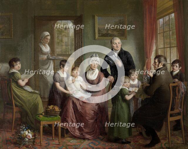Portrait of the Family of Adrianus Bonebakker with Dirk L. Bennewitz, 1809. Creator: Adriaan De Lelie.