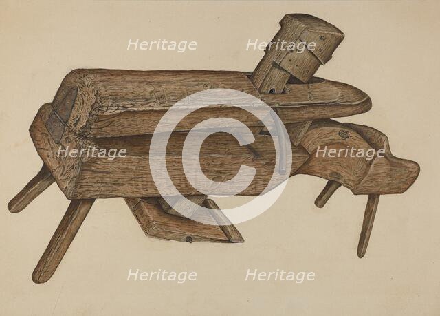 Shaving Horse, c. 1938. Creator: Clarence W Dawson.