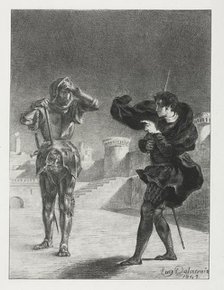 Hamlet: The Phantom on the Terrace, 1843. Creator: Eugène Delacroix (French, 1798-1863).