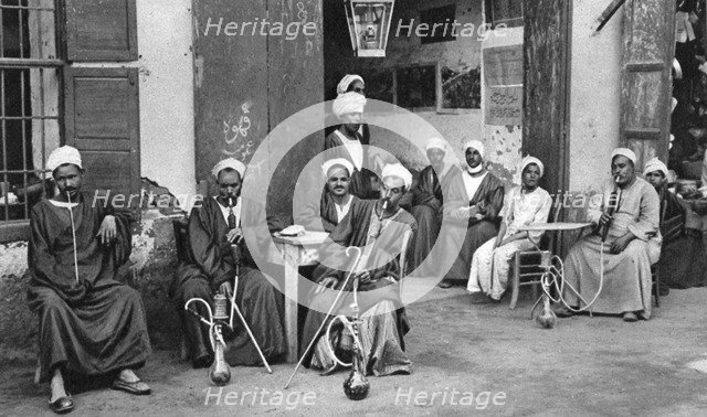 Arab cafe at Esna, south of Luxor, Egypt, c1922. Artist: Donald McLeish
