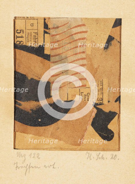 Mz 122 Tropfen rot. (Merzzeichnung), 1920. Creator: Schwitters, Kurt (1887-1948).