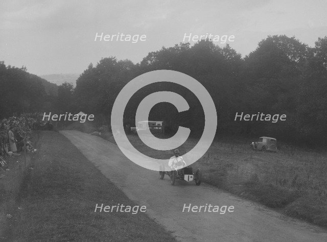 Shelsley Special competing in the Shelsley Walsh Hillclimb, Worcestershire, 1935. Artist: Bill Brunell.