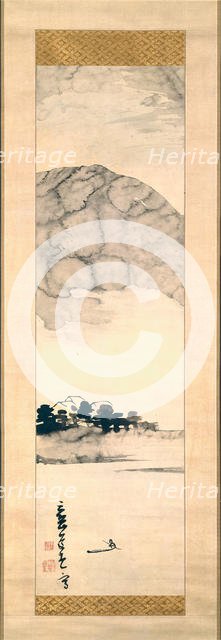 Finger Painting of a Landscape, 18th century. Creator: Ike no Taiga.