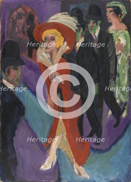Street with Red Streetwalker, 1914. Creator: Ernst Kirchner.