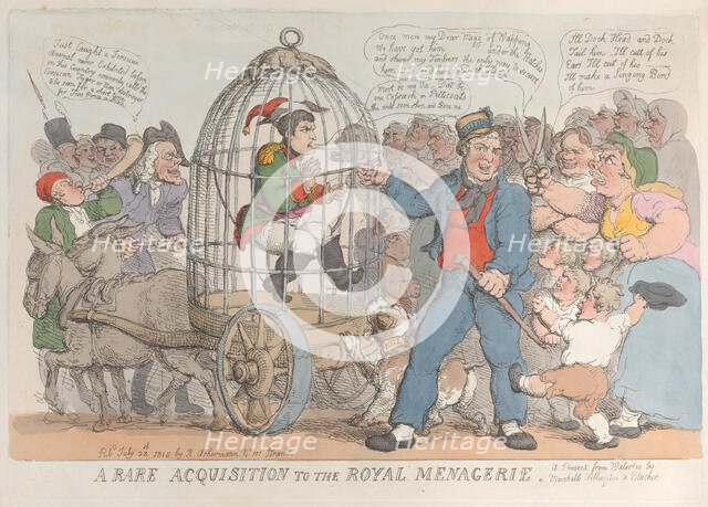 A Rare Acquisition to the Royal Menagerie, July 28, 1815., July 28, 1815. Creator: Thomas Rowlandson.