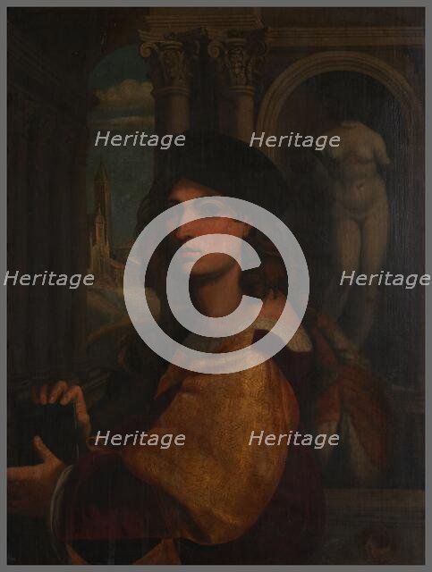 Portrait of the artist, copy after self-portrait of Domenico Capriolo. Creator: Unknown.