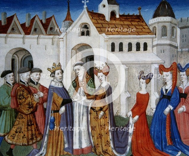 Miniature of Tristan and Iseult, France, 15th century (1992). Creator: Unknown.