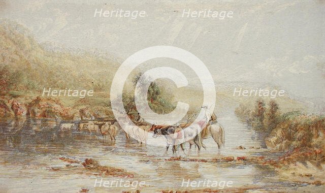 Welsh Drovers, Published c1850. Creator: George Baxter.