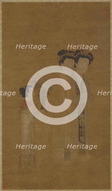Court ladies and attendant, Ming dynasty, 16th century. Creator: School of Tang Yin.