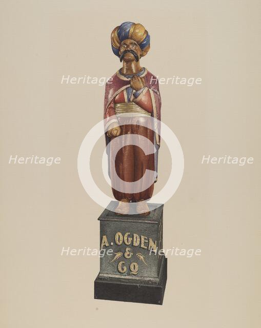 Cigar Store Figure, 1935/1942. Creator: Robert Pohle.