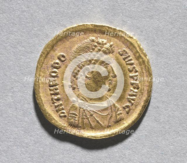 Solidus of Theodosius I the Great (obverse), 383-388. Creator: Unknown.