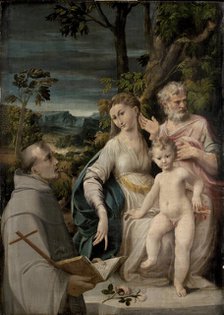 The Holy Family with Saint Francis of Assisi, c1534. Creator: Mazzola Bedoli, Girolamo (c. 1500-1569).
