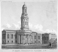 St Mary's Church, Bryanston Square, Marylebone, London, c1825. Artist: Anon
