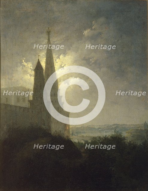 View of the Moscow Kremlin and Zamoskvorechye at night, 1849.