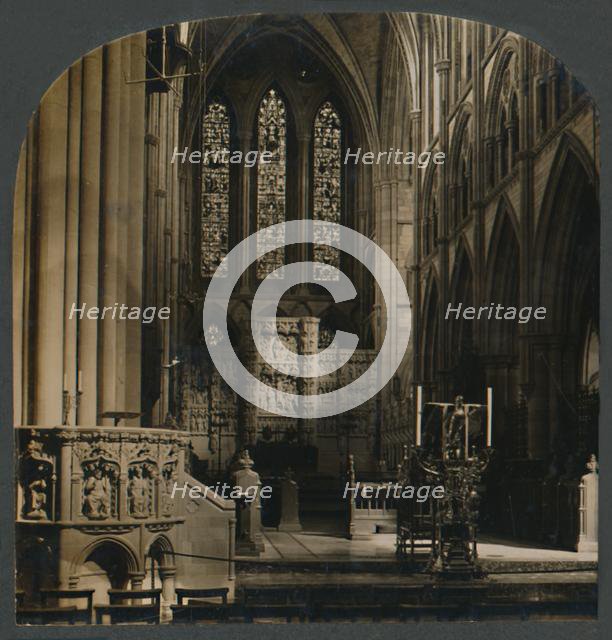 'The Pulpit and Choir of Truro Cathedral, Eng.', c1910. Creator: Unknown.