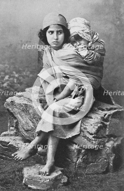 Kabyle children, North Algeria, 1912. Artist: Leroux.