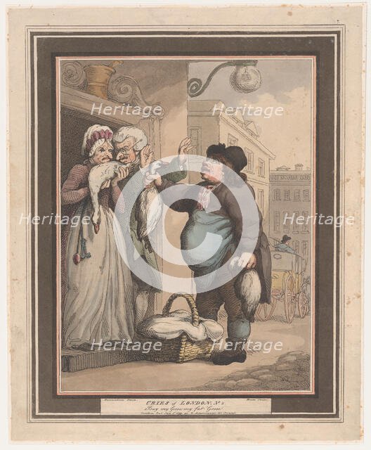 Cries of London, No. 2: Buy my Goose, my fat Goose, January 1, 1799. Creator: Henri Merke.