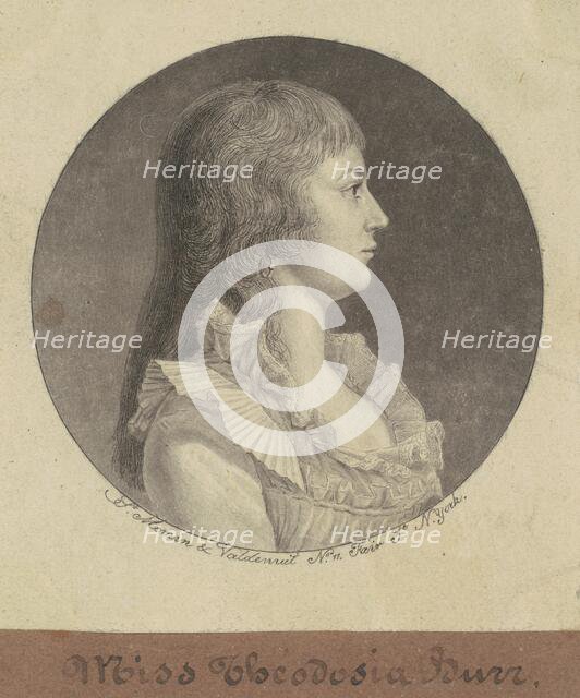 Theodosia Burr, 1796. Creator: Charles Balthazar Julien Févret de Saint-Mémin.