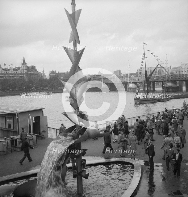 'Water Mobile', sculpture by Richard Huws, Festival of Britain, South Bank, Lambeth, London, 1951. Artist: MW Parry.