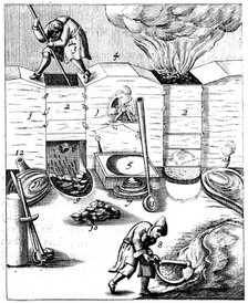 Blast furnaces, 1683. Artist: Unknown