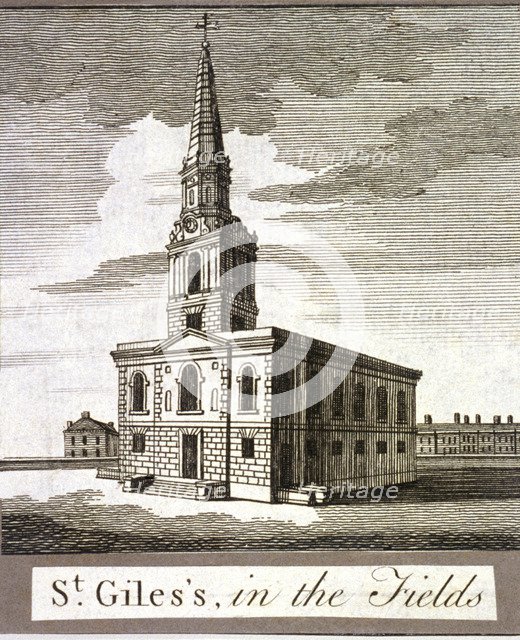 St Giles in the Fields, Holborn, London, c1750. Artist: Anon