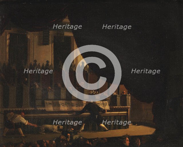 A travelling showman presents a musical menagerie, 1826-1864. Creator: Sophus Schack.