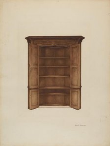 Corner Cupboard, c. 1937. Creator: George V. Vezolles.