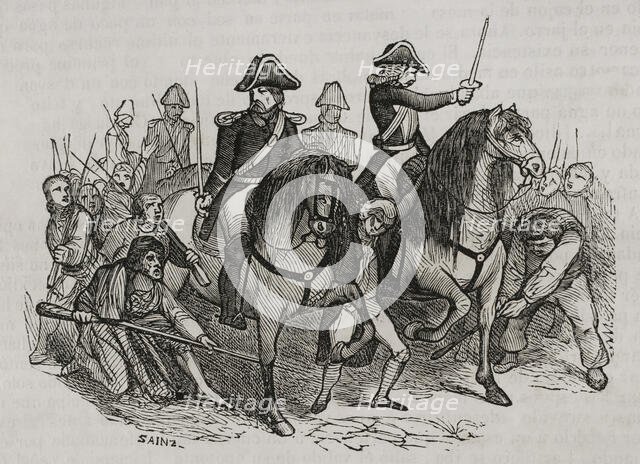 Mutiny of Aranjuez, Spain, 1808, (1851).  Creator: Sainz.
