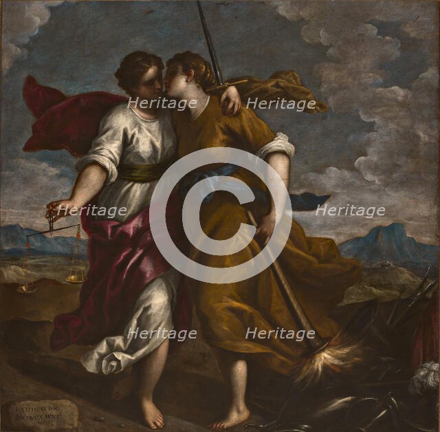 Allegory of justice and peace, c.1620. Creator: Palma il Giovane, Jacopo, the younger (1544-1628).