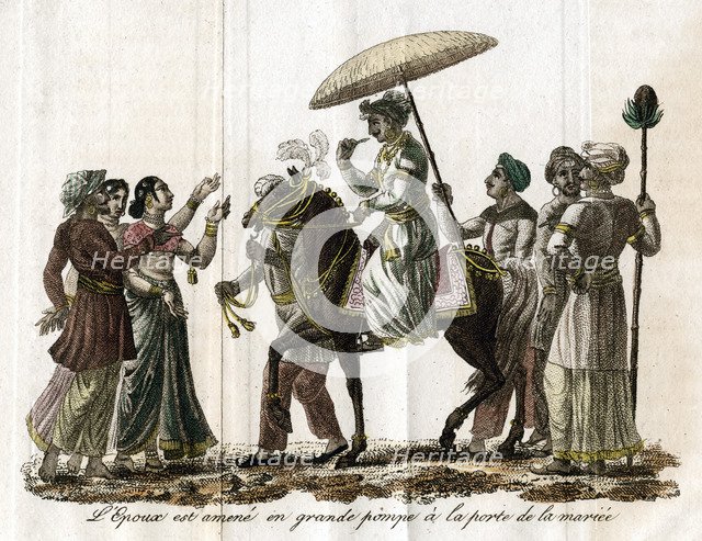 'Indian wedding procession', c19th century. Artist: Unknown