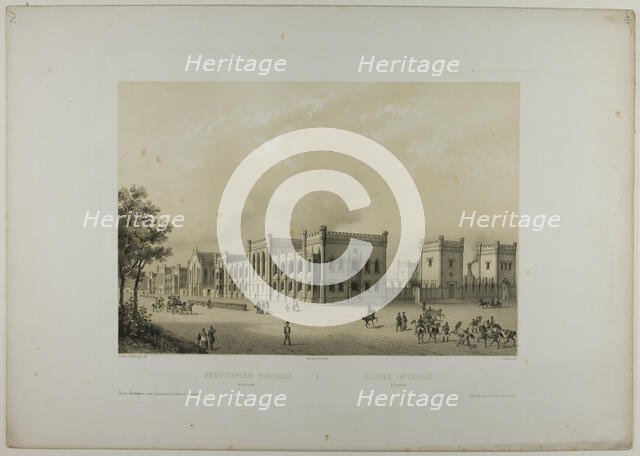 Imperial Stables, Petrodvorets, c. 1820. Creator: C. Schultz.