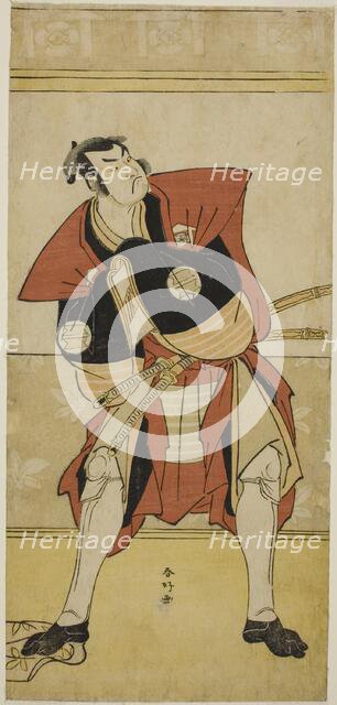The Actor Sakata Hangoro III as Omi no Kotoda in the Play Haru no Nishiki Date-zome..., c. 1790. Creator: Katsukawa Shunko.