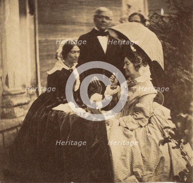 [Countess Canning with Guests, Government House, Allahabad], 1858. Creator: John Constantine Stanley.