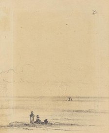 Figures on a Shore [verso], c. 1875. Creator: Felix Hilaire Buhot.