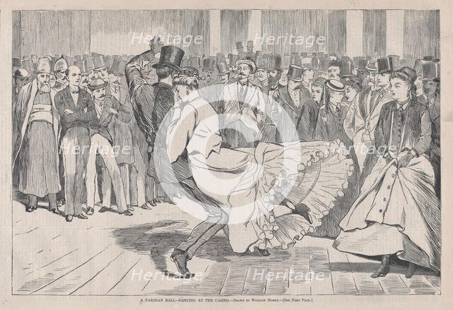 A Parisian Ball - Dancing at the Casino (Harper's Weekly, Vol. XI), November 23, 1867. Creator: Unknown.