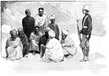 The Chitral Expedition: Swat prisoners taken at the Malakand Fight, 1895. Creator: Unknown.