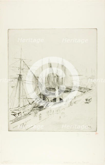 Fishing Boats of Tréport, 1903. Creator: Gustave Leheutre.