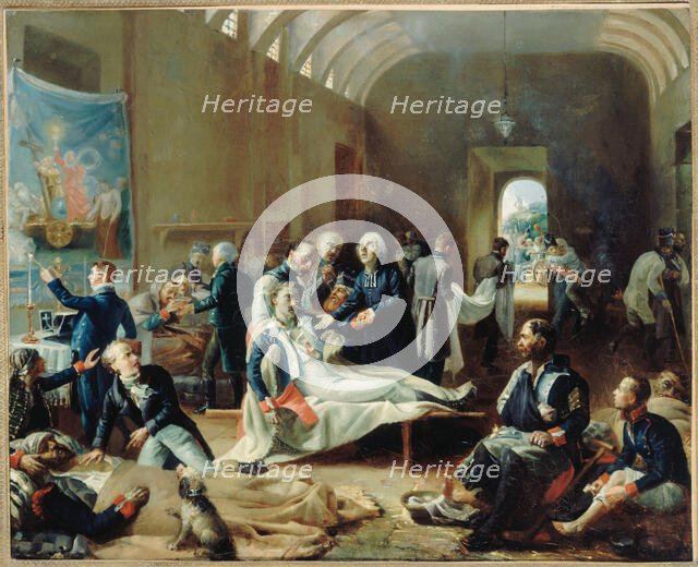 An emergency hospital  in 1814, during the French campaign, c1814. Creator: Pierre-Roch Vigneron.