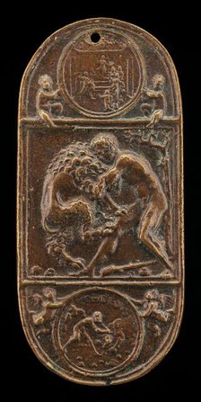 Hercules and the Nemean Lion, late 15th - early 16th century. Creator: Moderno.