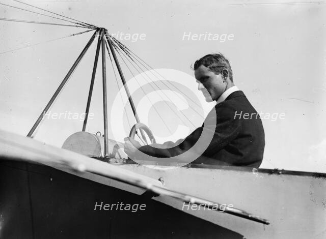 J.M. Johnson in Bleriotype [plane], between c1910 and c1915. Creator: Bain News Service.
