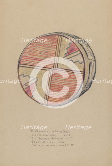 Tambourine or Hand Drum, 1935/1942. Creator: Melita Hofmann.