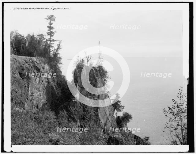 Pulpit Rock, Presque Isle, Marquette, Mich., c1898. Creator: Unknown.